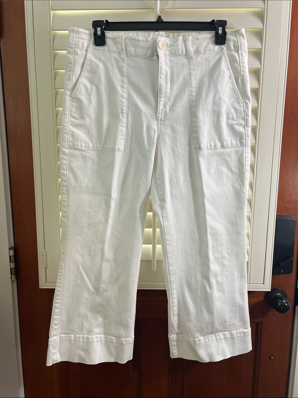 CAbi White Lido Cropped Wide-Leg Jeans